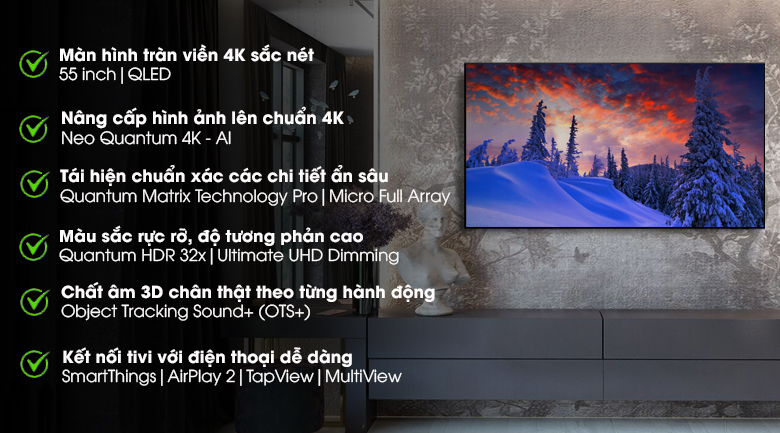Smart Tivi Neo QLED 4K 55 inch Samsung QA55QN90A Mới 2021